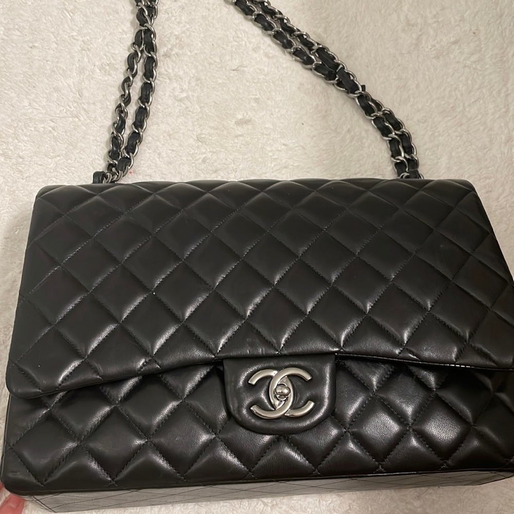 CHANEL Classic Double Flap Bag Quilted Lambskin Maxi